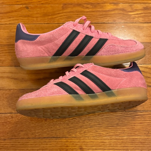 adidas Gazelle Pink Suede Sneakers with black Stripes - Picture 2 of 4